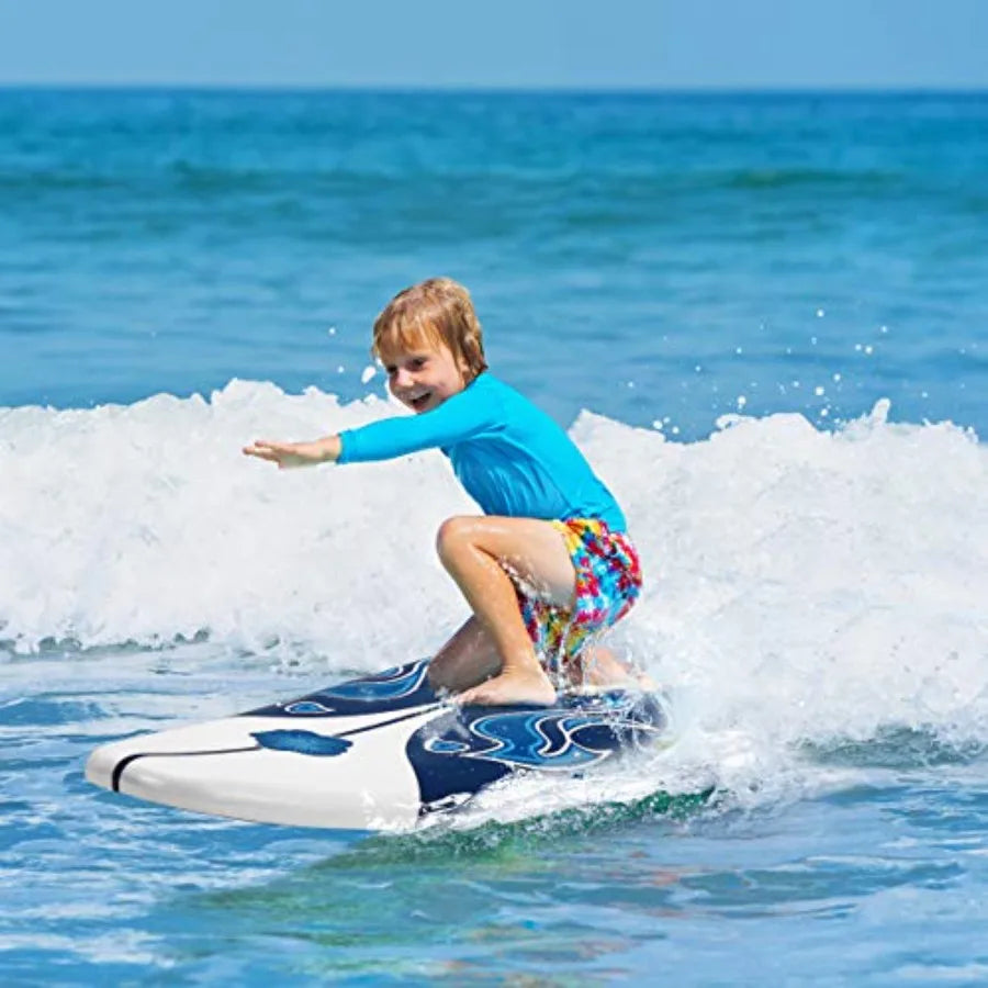 6ft Foam Surfboard for Beginners with Removable Fins Youth & Adult Beginner Surfboard | StriveRiseFit