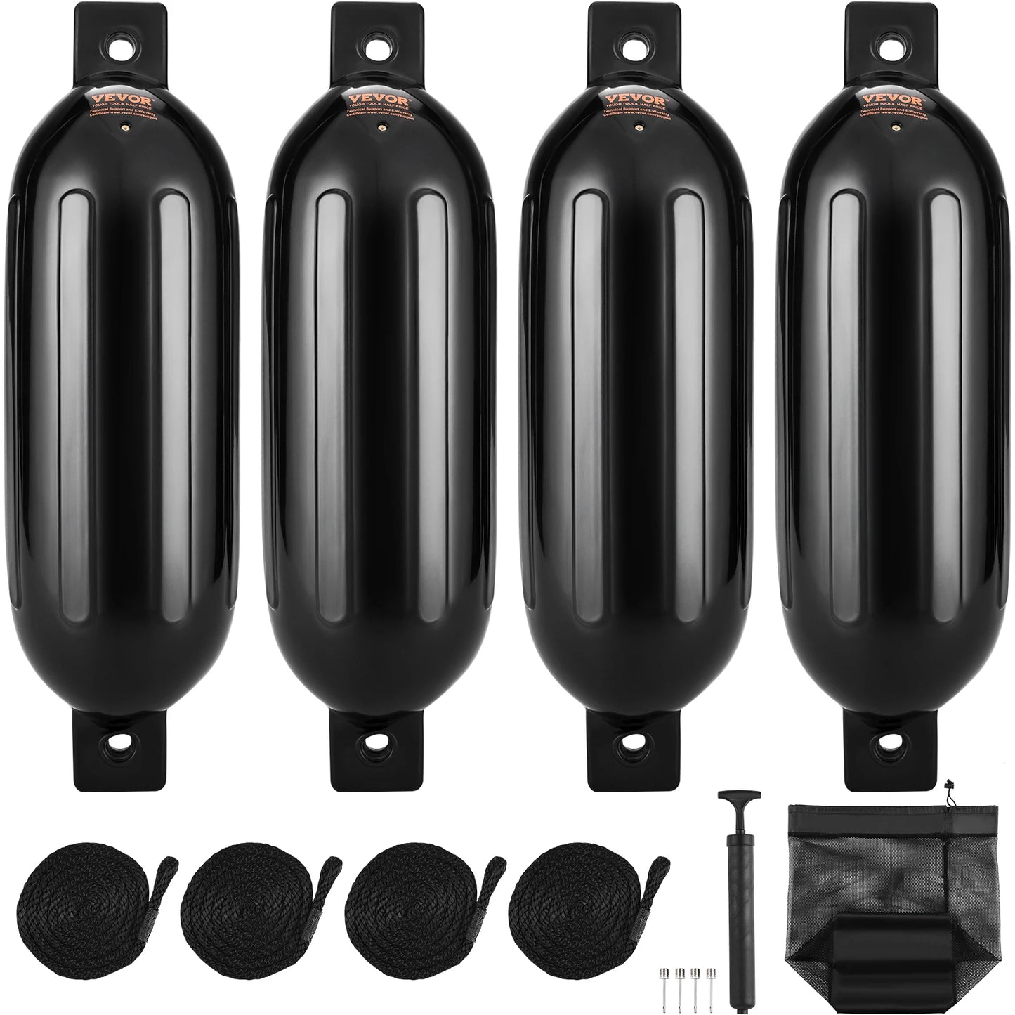 Inflatable Boat Fender Bumpers 4-Pack | PVC, Pump & Ropes Included | StriveRiseFit