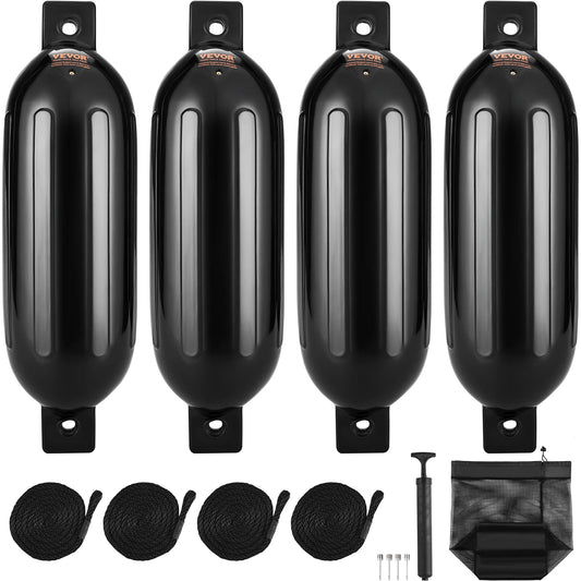 Inflatable Boat Fender Bumpers 4-Pack | PVC, Pump & Ropes Included | StriveRiseFit