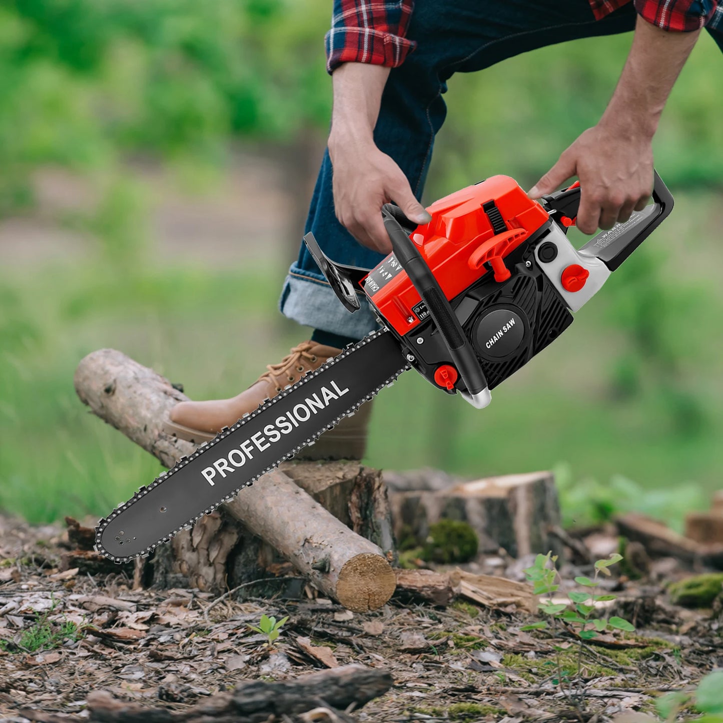 20-Inch Gas Chainsaw | 58cc 2-Stroke | 3.5HP | Auto Lube | Gardens & Farms | StriveRiseFit