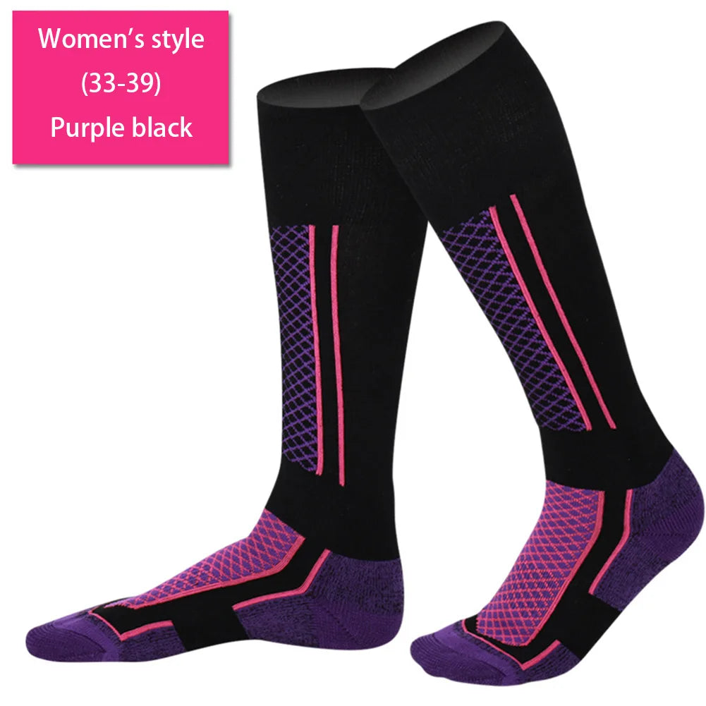 Men Women Kids Knee-high Warm Socks Breathable Ski Socks Outdoor Sports Performance Socks for Skiing Hiking Snowboarding