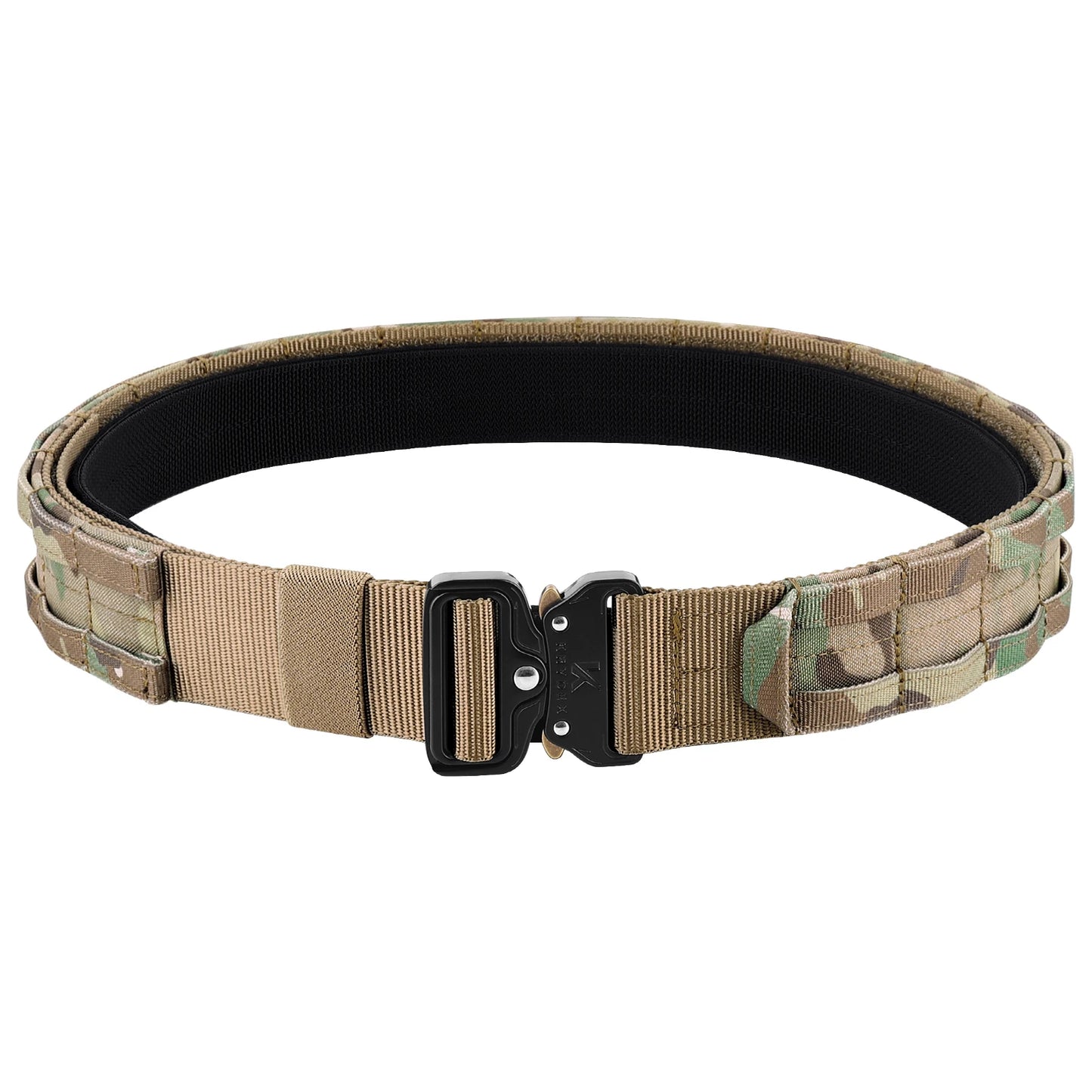 KRYDEX Tactical Rigger MOLLE Belt 1.75" - Heavy Duty Inner & Outer Combat Belt with Quick Release Buckle