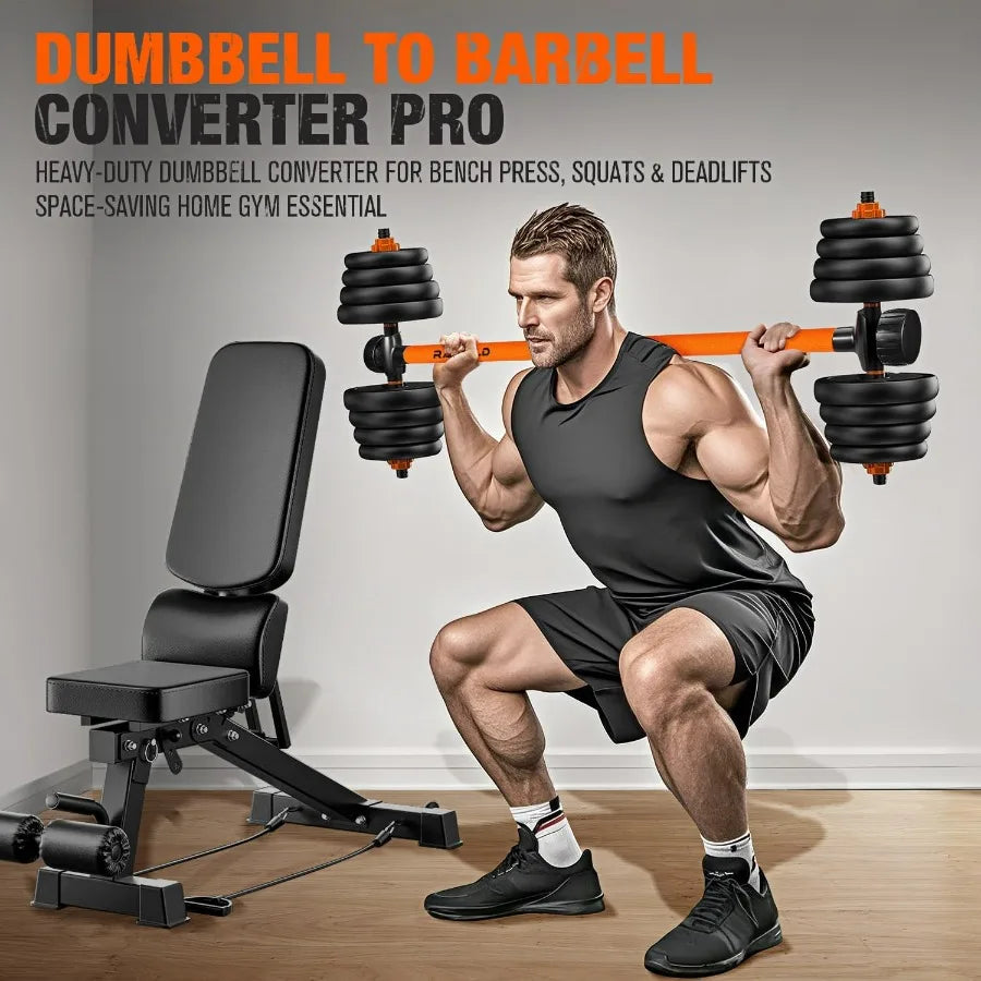Dumbbell to Barbell Converter Bar, 300 lb Capacity for Home Gym | StriveRiseFit