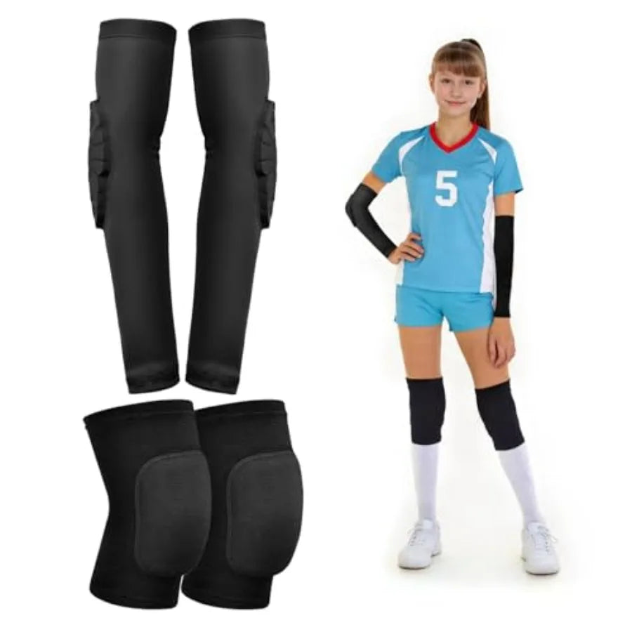 Volleyball Knee Pads & Arm Sleeves with Elbow Pads Set, Youth & Adult, XS-XL | StriveRiseFit