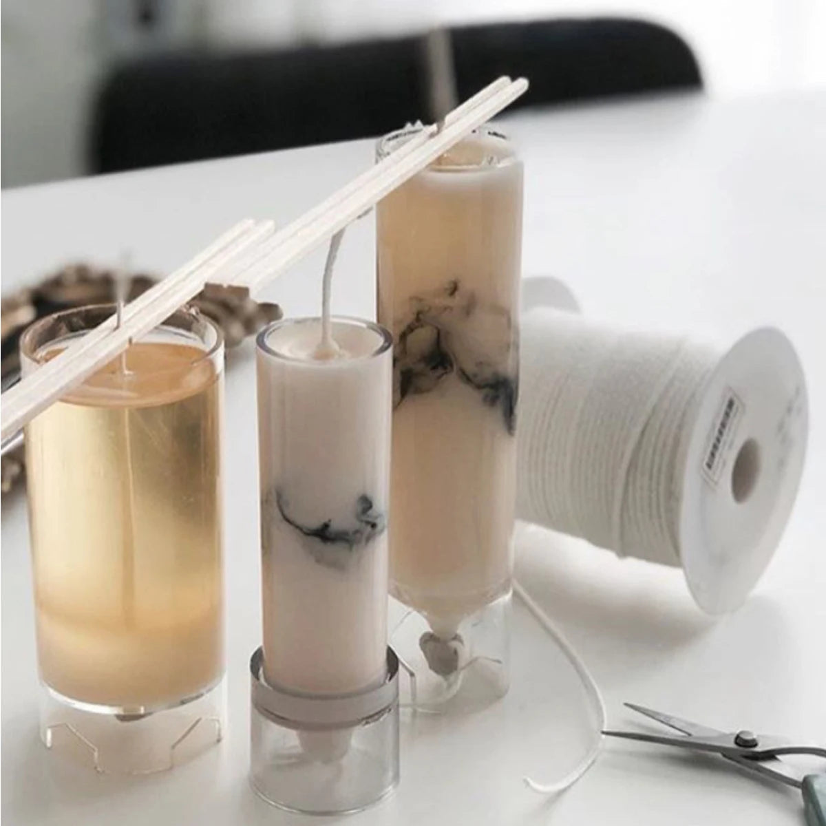 61m (200 ft) Natural Cotton Candle Wick Roll, 24-Strand Smokeless | StriveRiseFit