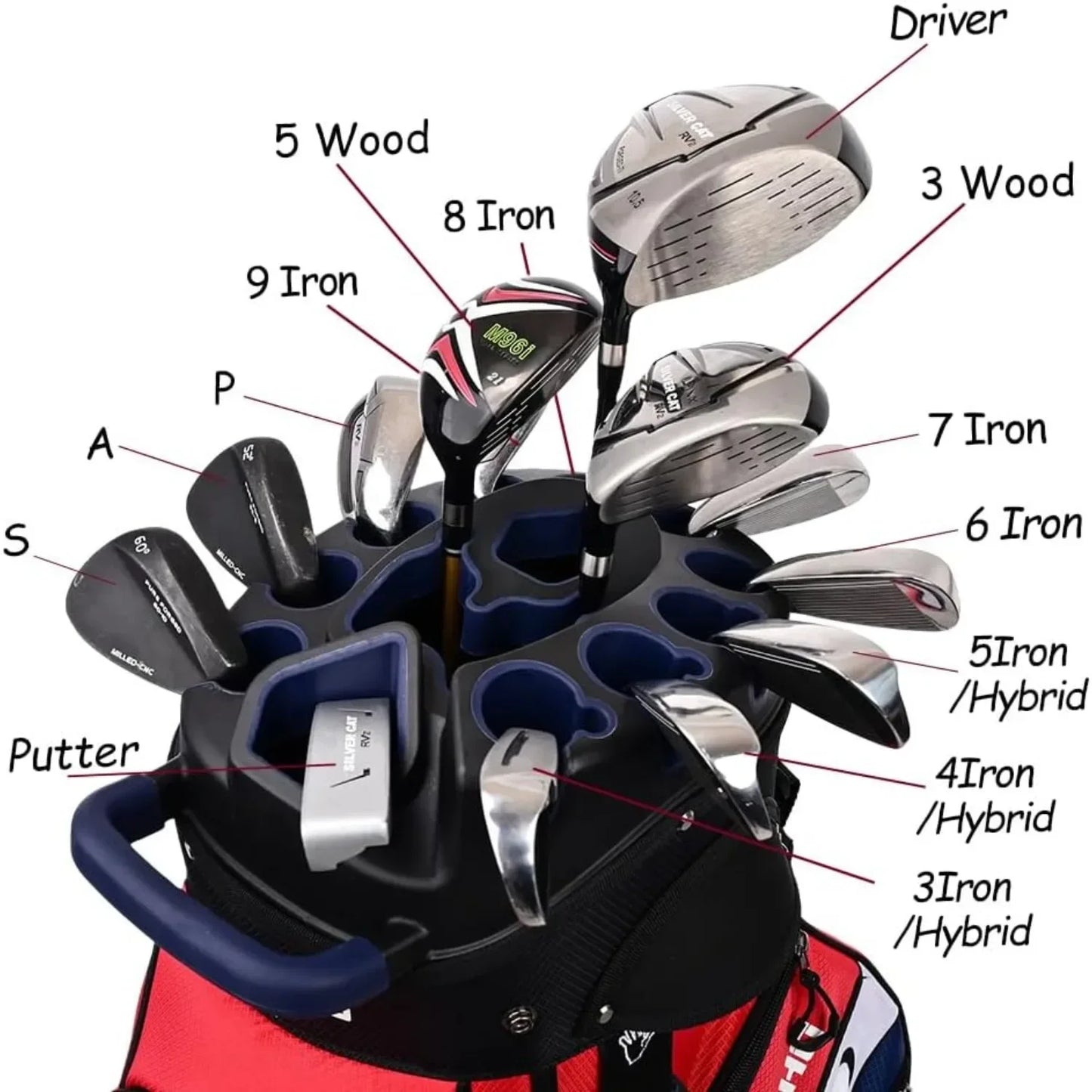 Premium 14-Way Golf Cart Bag with Rain Cover & Cooler Pocket | StriveRiseFit