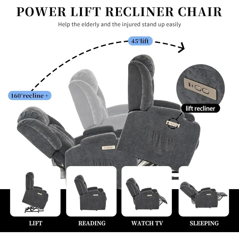 Power Lift Recliner Chair for Elderly - Massage & Heat Function | StriveRiseFit.com