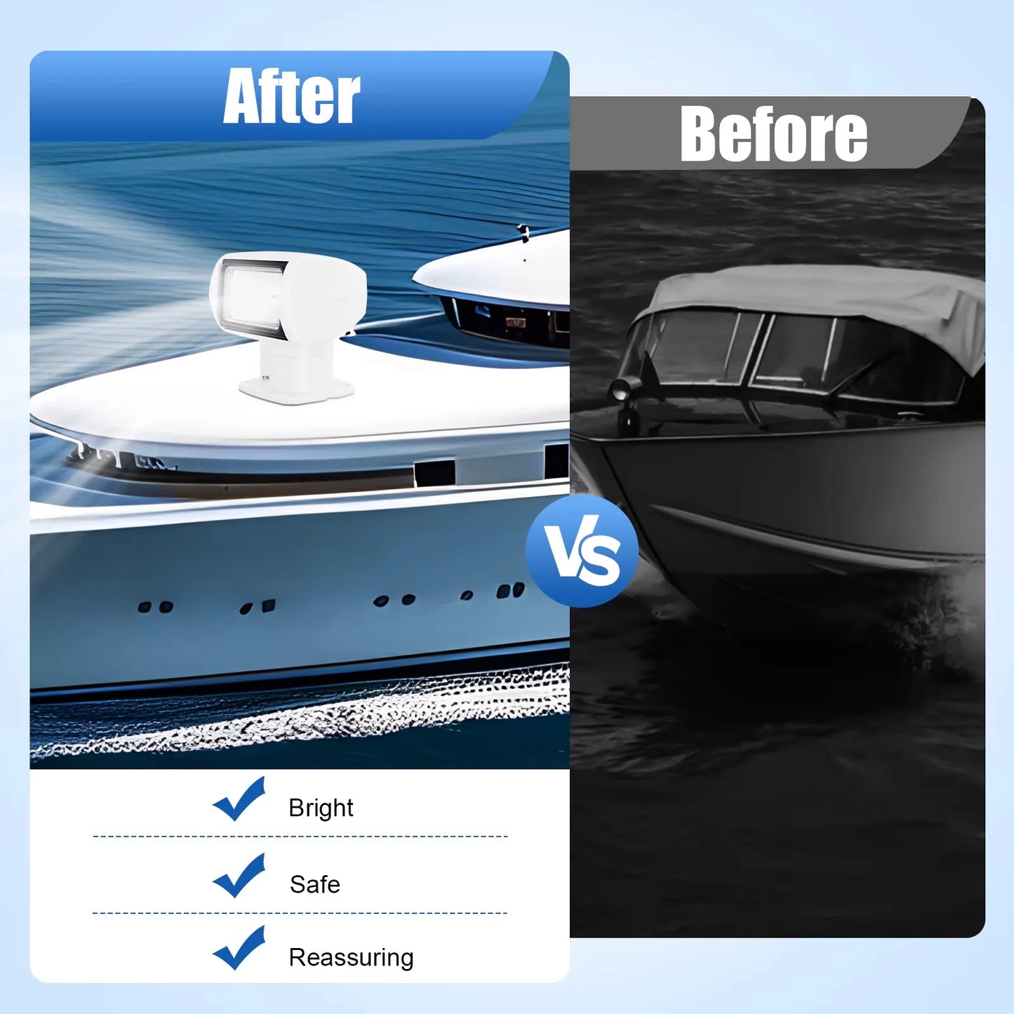 12V 100W Marine Remote Control Searchlight 2500LM for Boat, Yacht & Truck | StriveRiseFit