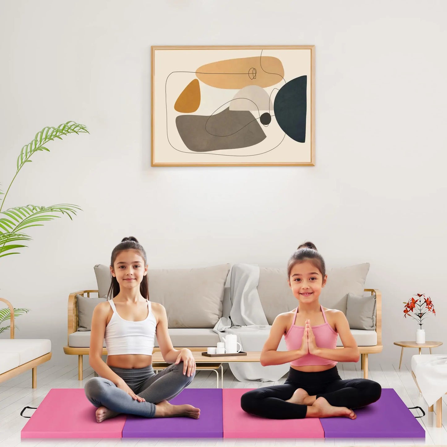 Foldable Gymnastics Mat, 2" Thick EPE Foam Tumbling Mat for Yoga, Pilates & Aerobics, 4 & 5-Fold | StriveRiseFit