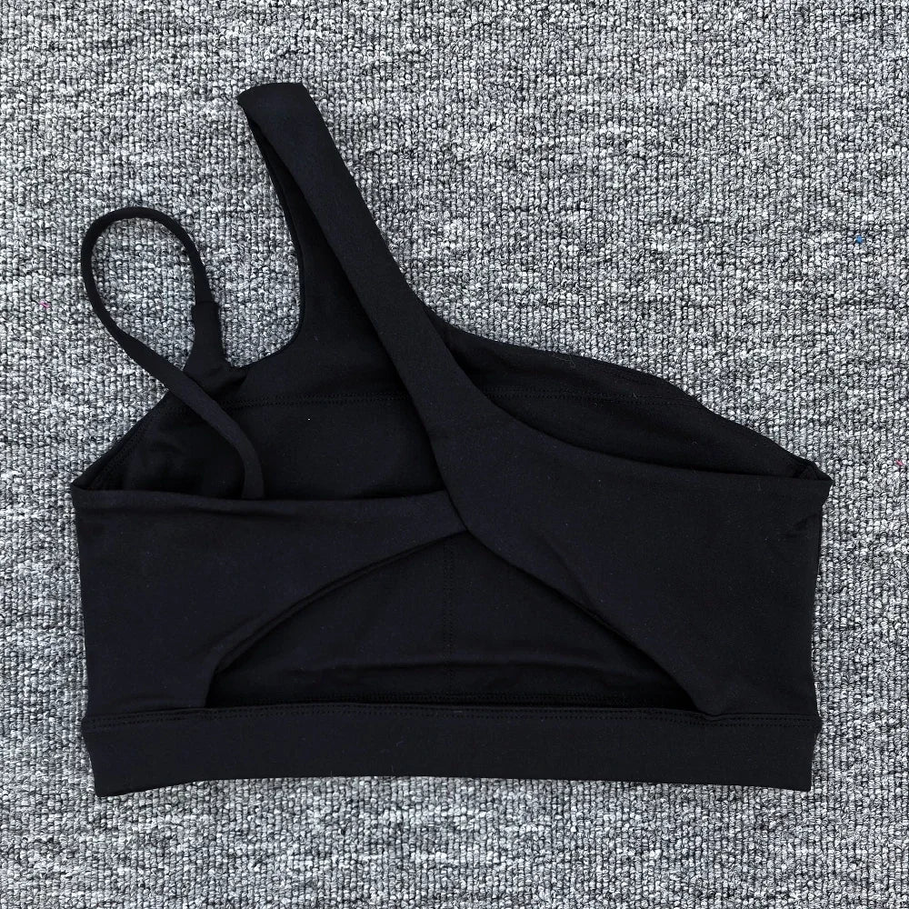 Women Shockproof Sport Bra Women's Beautiful Back Gym Sports Underwear Women Oblique Shoulder Straps Running Fitness Yoga Bra ﻿