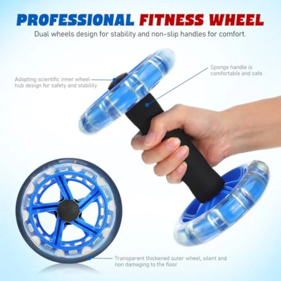 2-Piece Ab Roller Wheel & Dumbbell Set for Core & Strength Training | StriveRiseFit