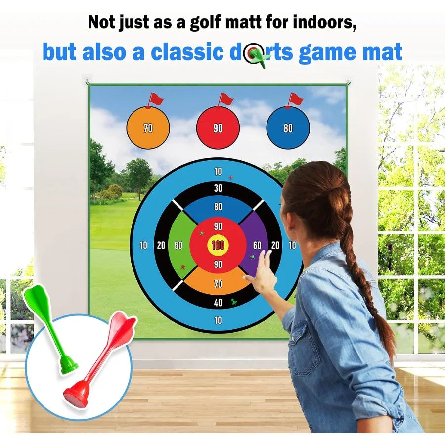 Golf Hitting Mat 70x70, Double-Sided 2-in-1, Indoor & Outdoor Practice | StriveRiseFit