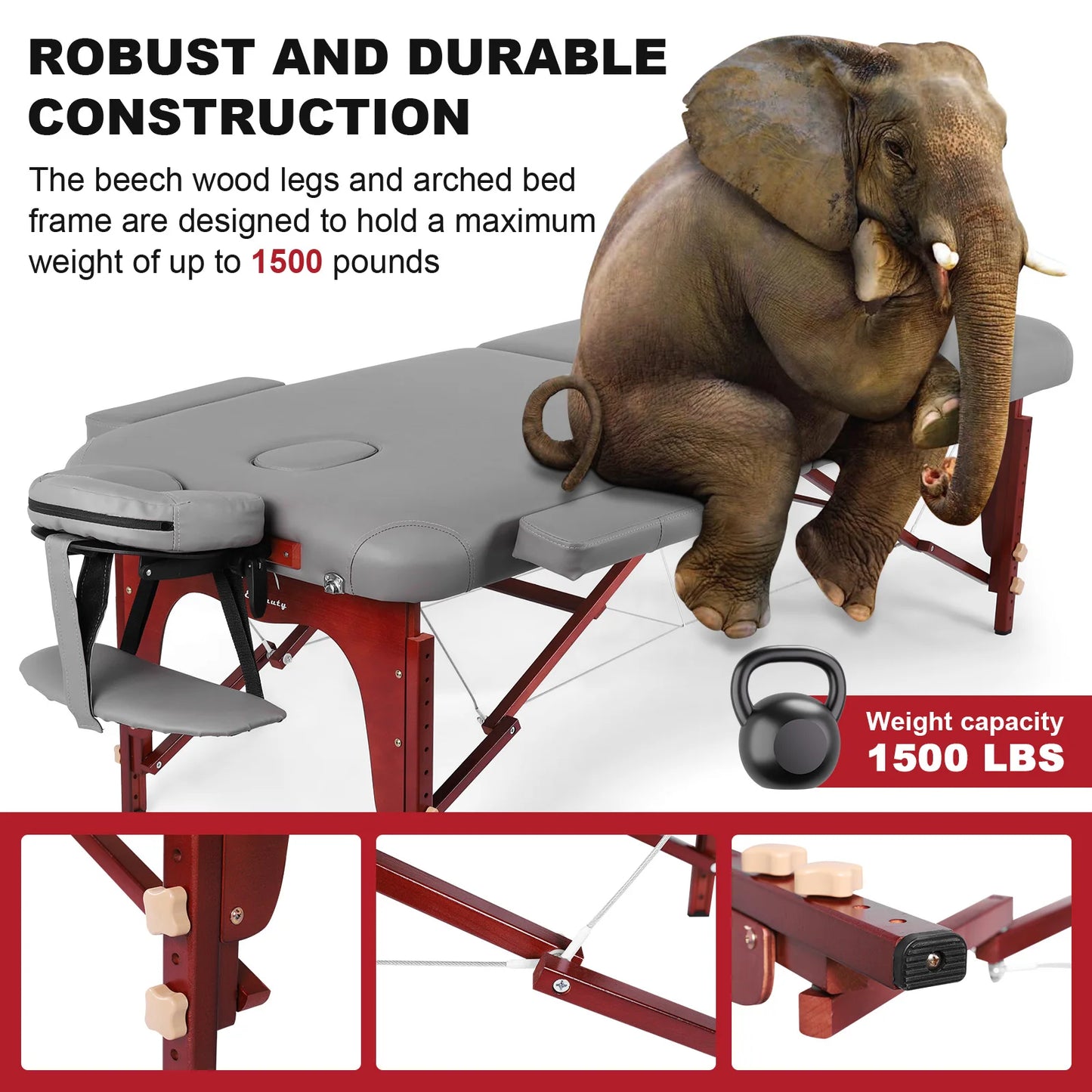 Portable Massage Table - Height Adjustable Folding Bed | StriveRiseFit