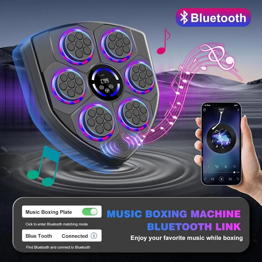 WallMounted Music Boxing Machine with LED Electronic Focus Training for Teens and Adults Interactive Workout Equipment