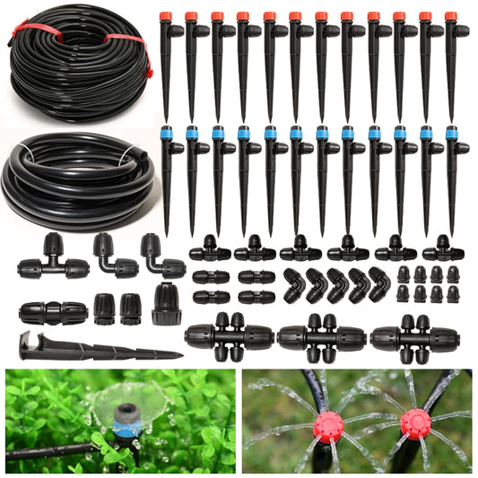 Drip Irrigation System Kit | 33ft + 200ft Tubing | Locked Fittings | StriveRiseFit