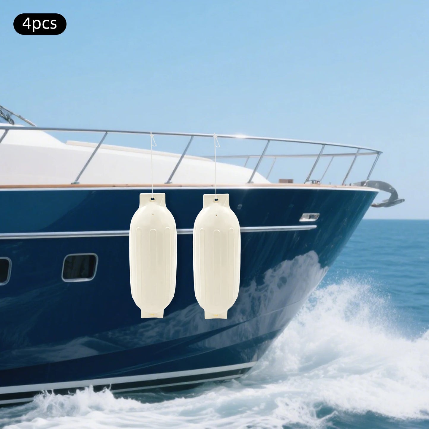 Boat Fenders 4-Pack 68x21cm PVC | Dock Protection for Pontoon, Sailboat & Canoe | StriveRiseFit