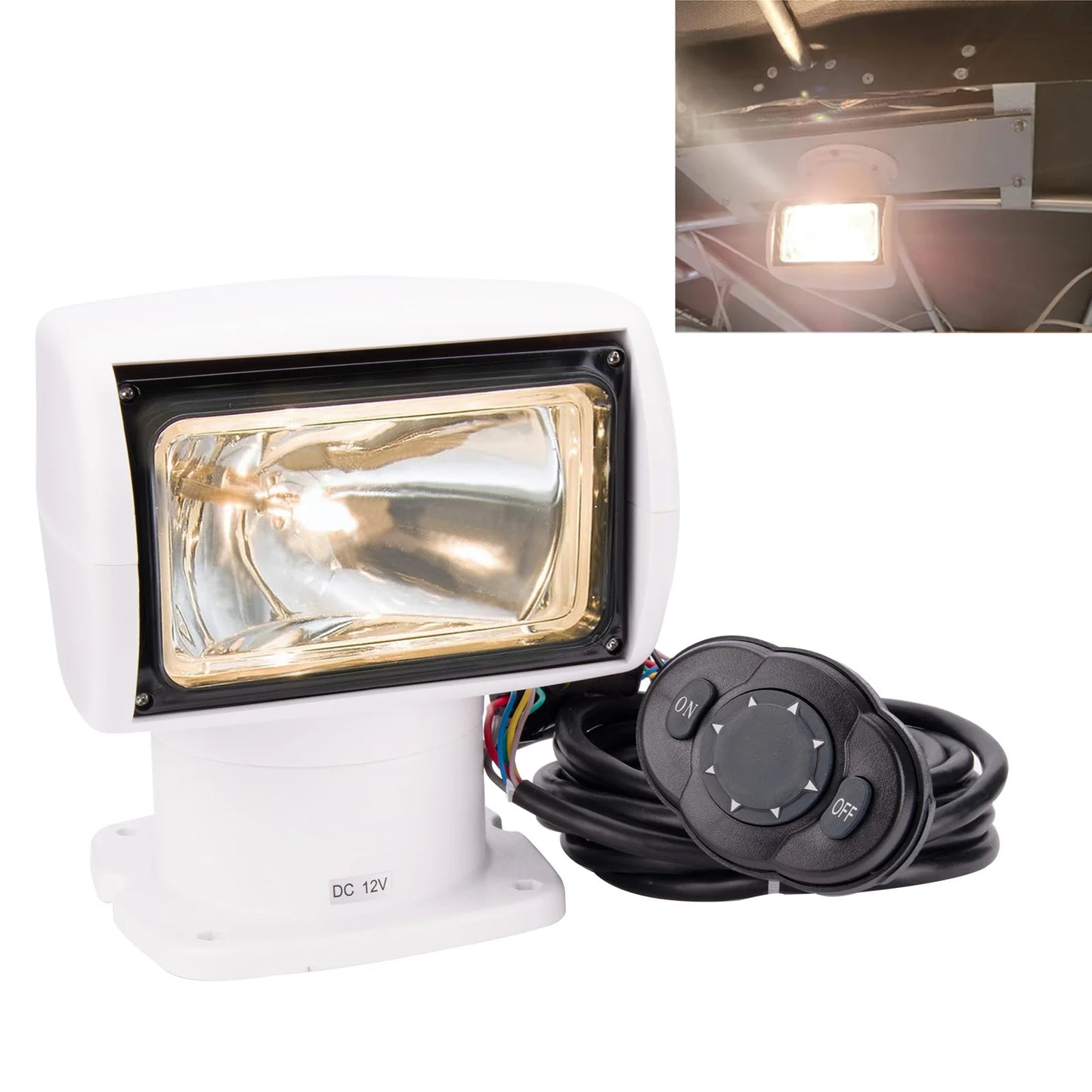 12V 100W Marine Remote Control Searchlight 2500LM for Boat, Yacht & Truck | StriveRiseFit