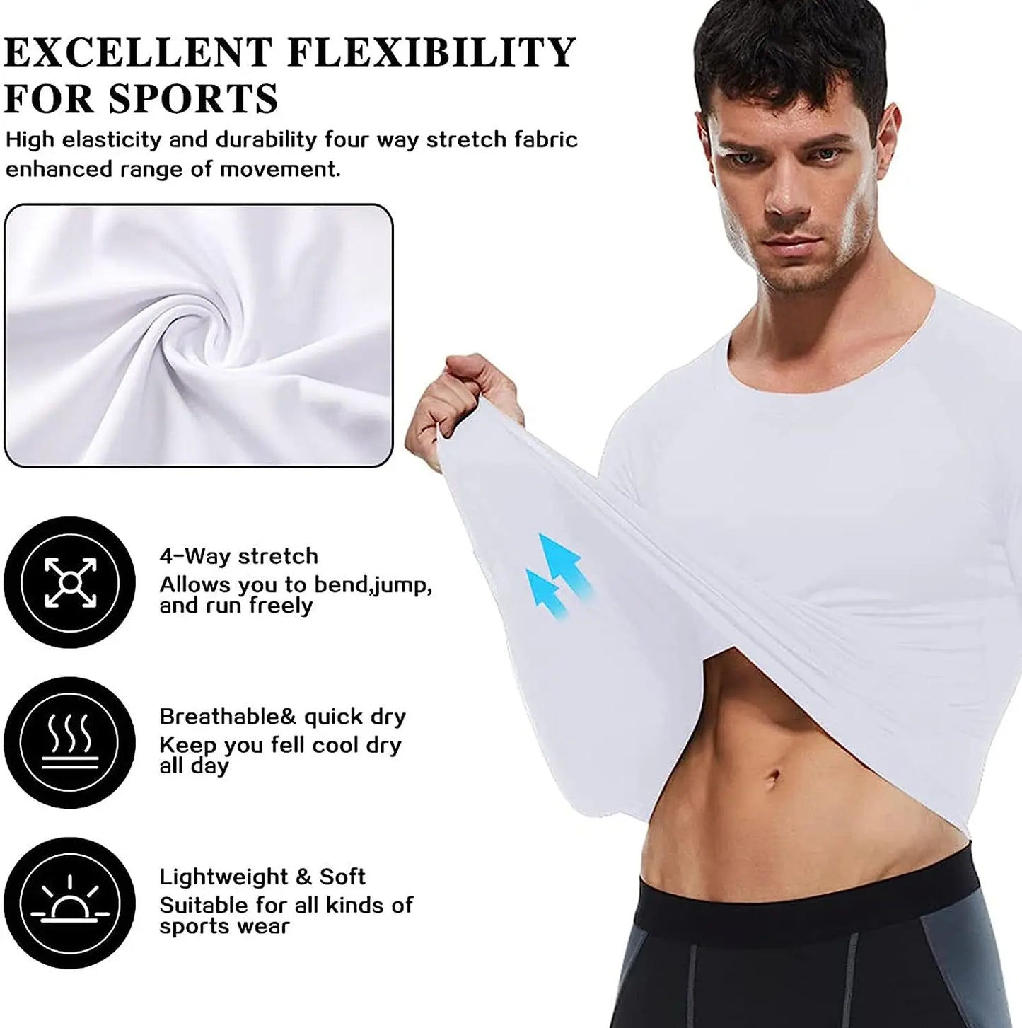 Unisex ~ Men or Woman ~ Compression Shirts Longs Sleeve Workout Gym T-Shirt Running Tops Cool Dry Sports Base Layer Athletic Undershirts