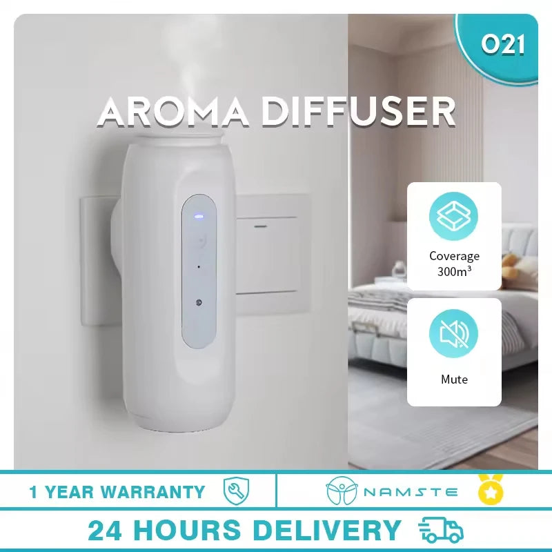 Wall Plug-In Aroma Diffuser | Bluetooth | Waterless | 100ml | 300m³ Coverage | StriveRiseFit