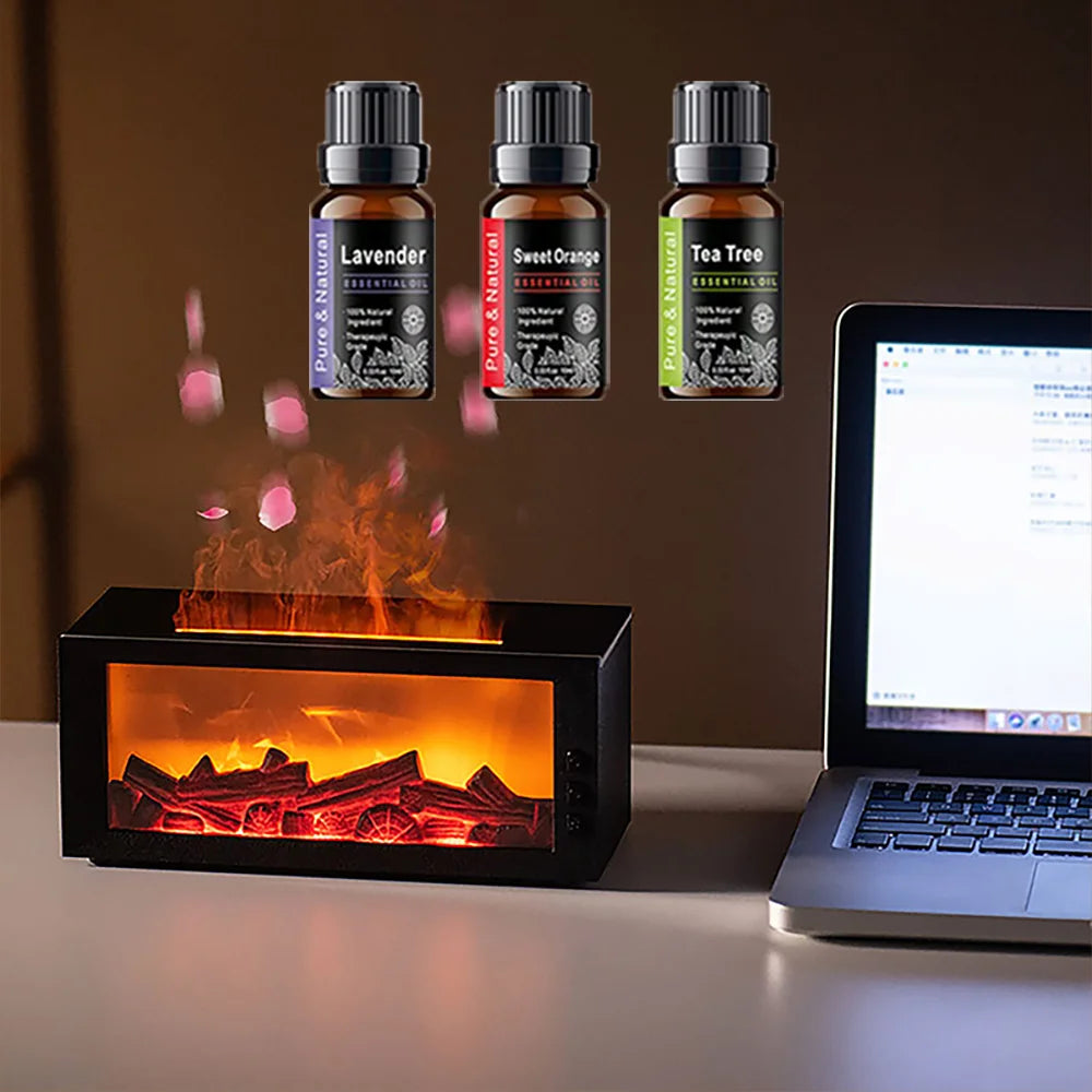 Fireplace Flame Aroma Diffuser 7-Color Humidifier with Remote & Timer | StriveRiseFit