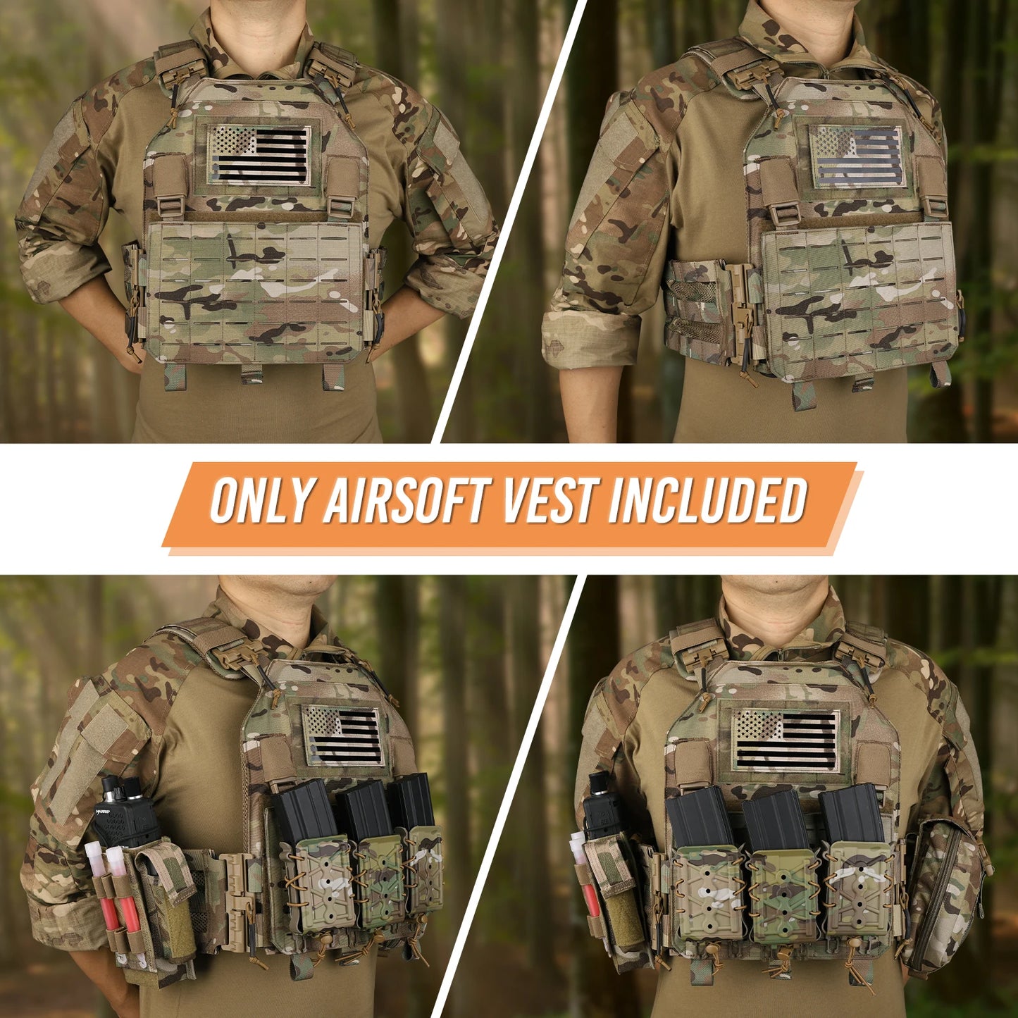 KRYDEX Tactical Vest - Molle Plate Carrier with Quick Release - StriveRiseFit