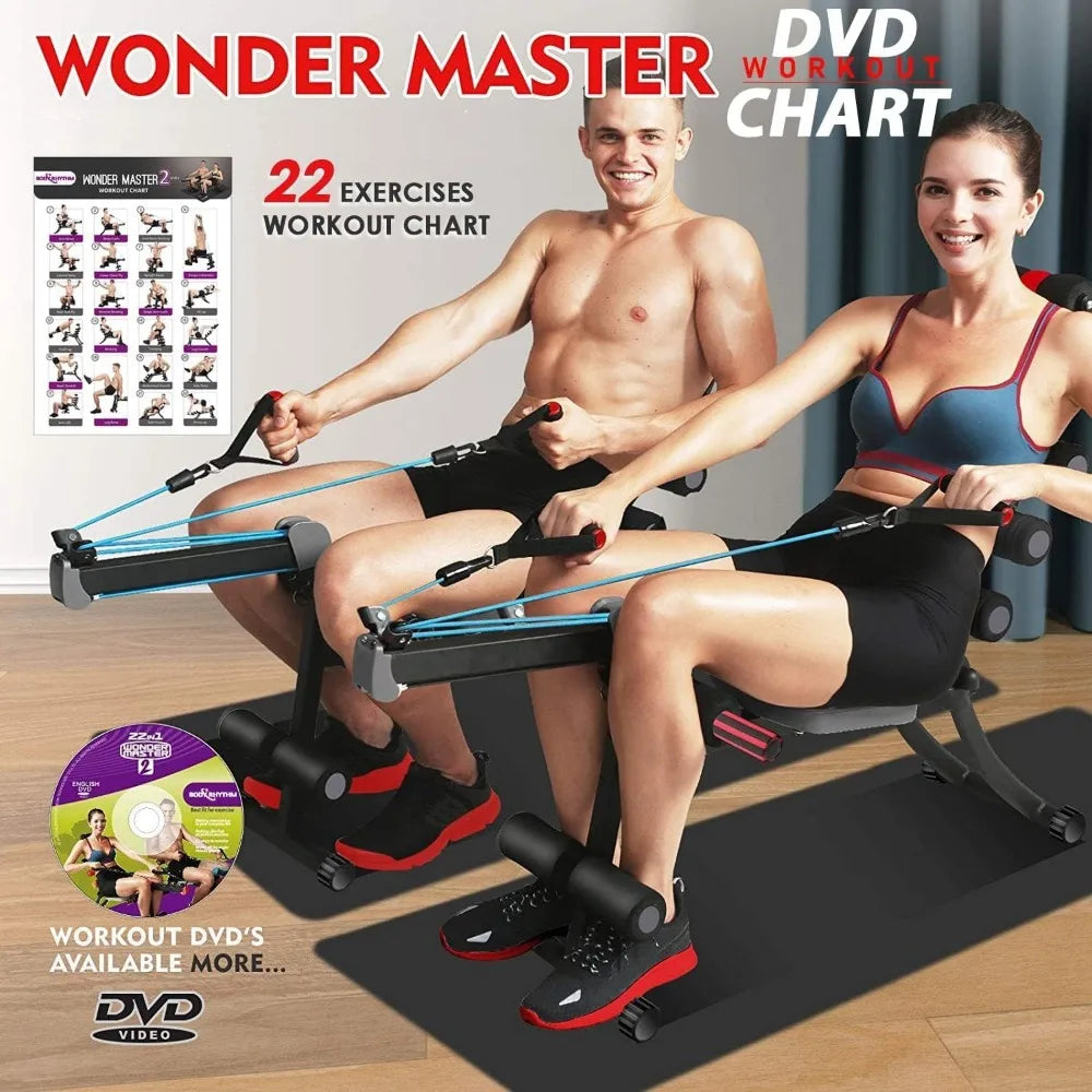 22 in 1 Wonder Master Core & Abdominal Workout Equipment, Foldable & Adjustable Rowing Machine, Core Strength Training & Abdominal, Arms and Shoulders