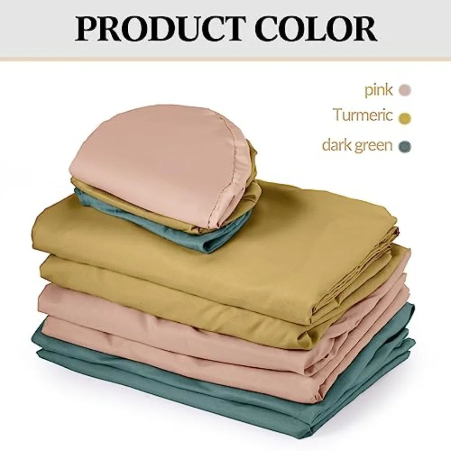 Microfiber Massage Table Sheet Set | Flat Sheet, Fitted Sheet & Face Rest Cover Included, Salon & Spa