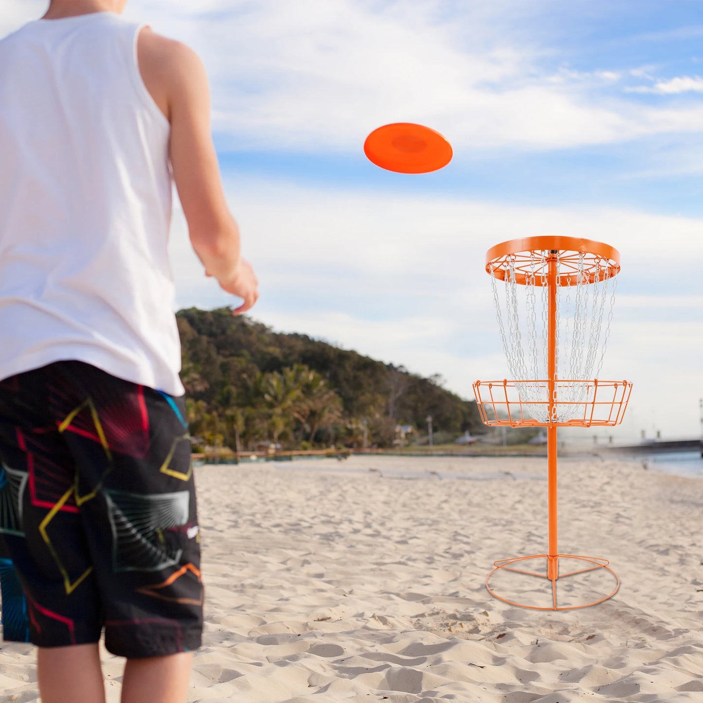 Portable Disc Golf Basket with 24 Chains, Freestanding Training Target | StriveRiseFit