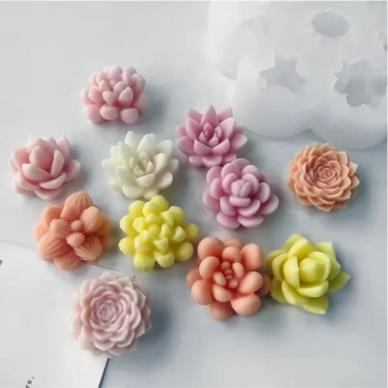 7-Piece 3D Flower Silicone Candle & Soap Mold Set | StriveRiseFit