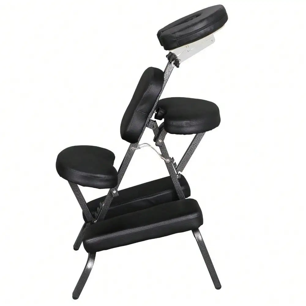 Adjustable Portable Massage Chair | PU Leather, 250 lb Capacity, Tool-Free Assembly, Tattoo & Spa