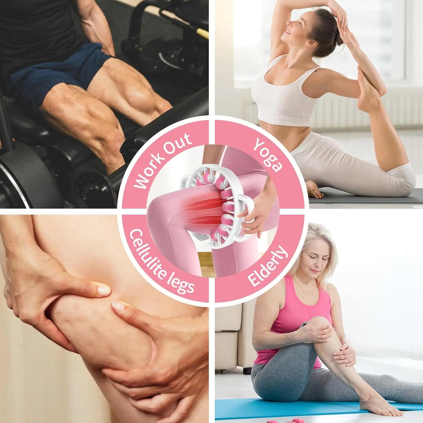 Lymphatic Drainage Massager Roller | Deep Tissue, Anti-Cellulite, Legs, Thighs & Calves