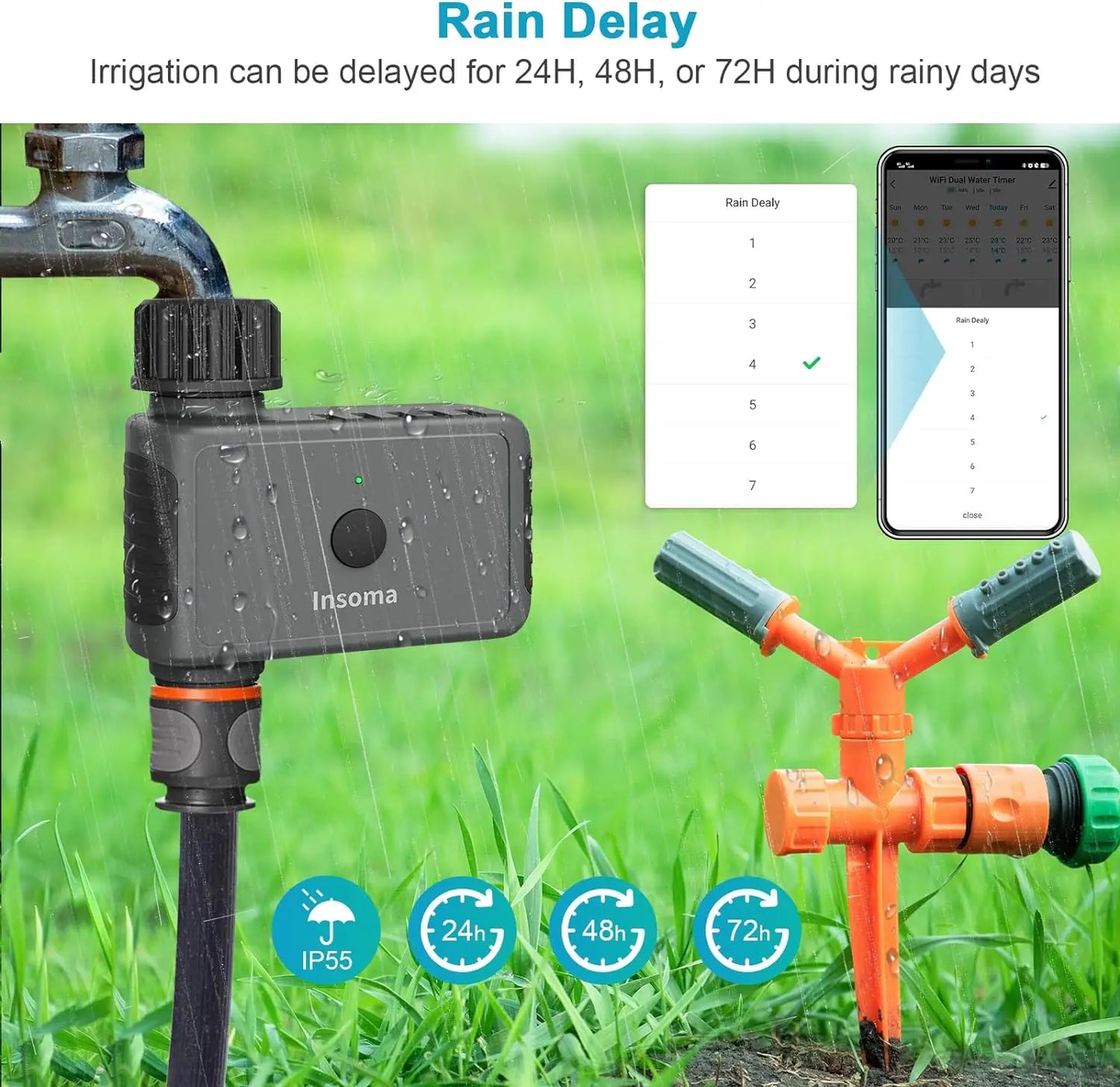 Smart WiFi Garden Water Timer | App-Controlled Irrigation | Alexa Compatible | NPT & BSPT Versions