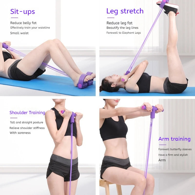 6-Tube Elastic Pedal Resistance Band for Full Body Training | StriveRiseFit