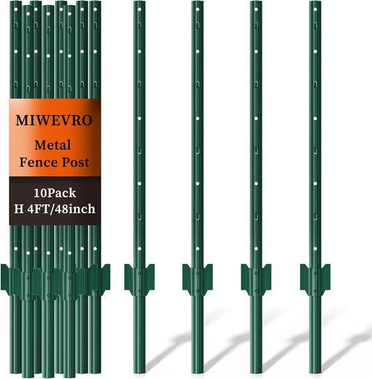 Heavy-Duty Metal U-Post Garden Fence Stakes | 4 ft | No-Dig | StriveRiseFit