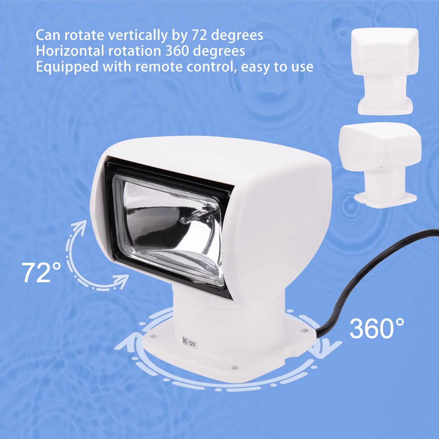 12V 100W Marine Remote Control Searchlight 2500LM for Boat, Yacht & Truck | StriveRiseFit