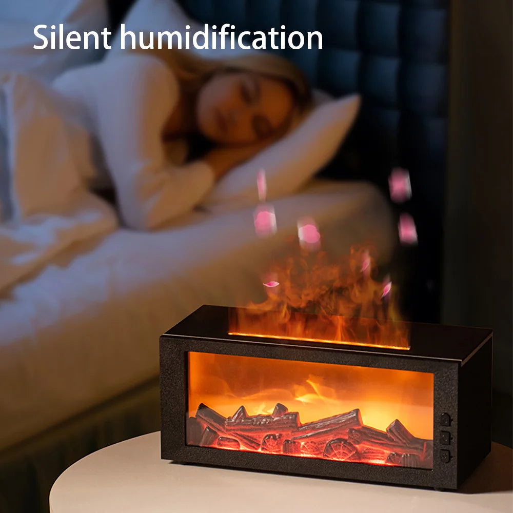 Fireplace Flame Aroma Diffuser 7-Color Humidifier with Remote & Timer | StriveRiseFit