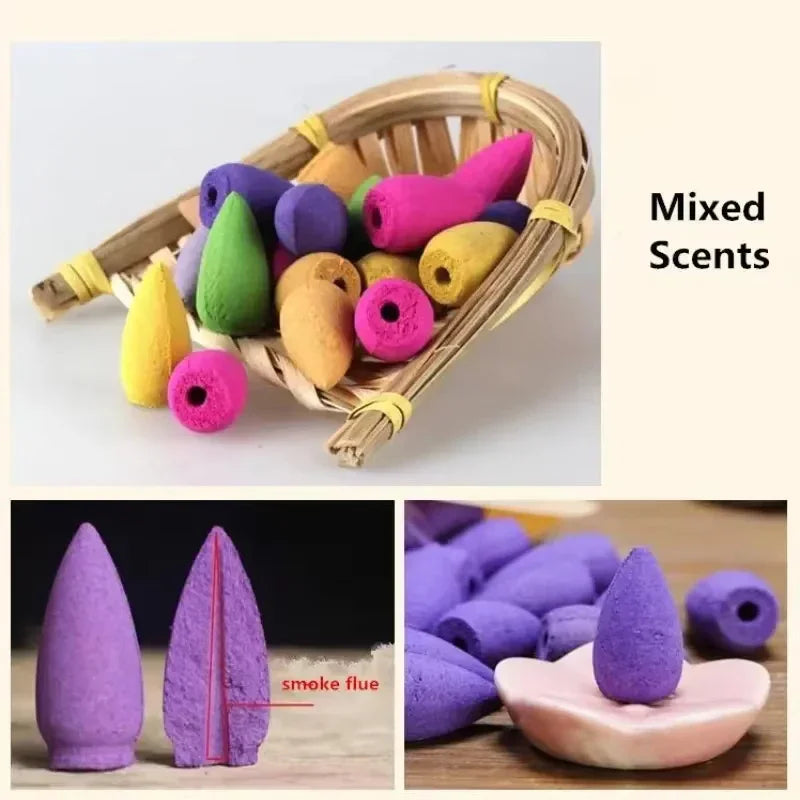Backflow Incense Cones Mixed Natural Scents for Waterfall Burners | StriveRiseFit