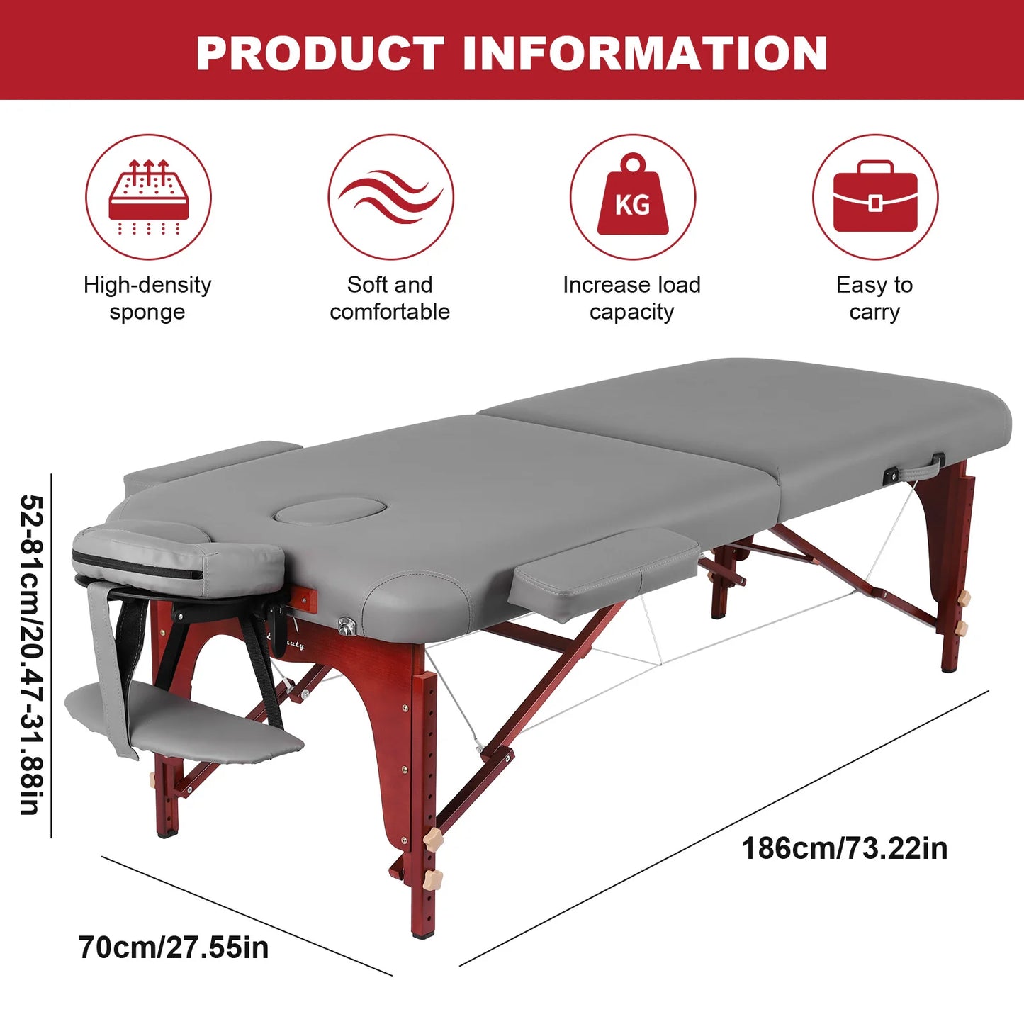 Portable Massage Table - Height Adjustable Folding Bed | StriveRiseFit