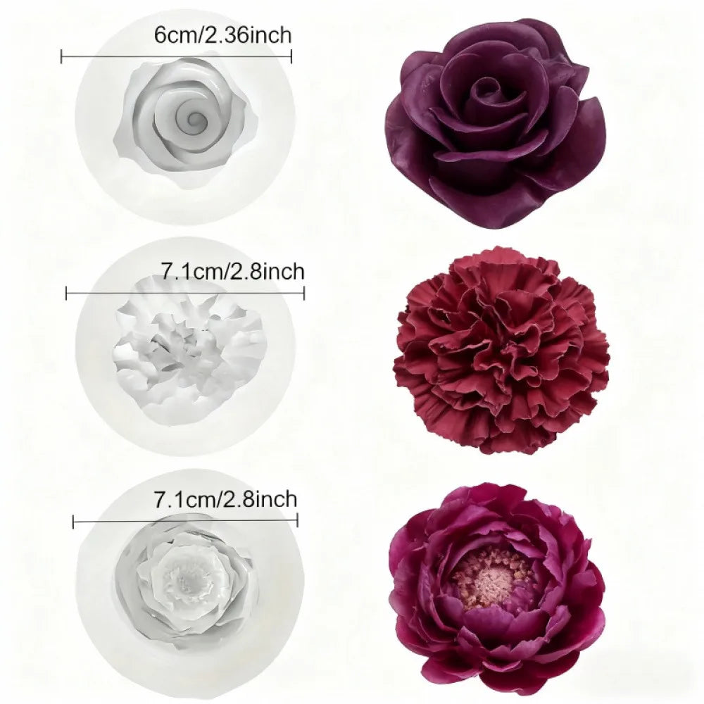 3D Rose Silicone Mold for Candles, Soap, Resin & Clay | StriveRiseFit