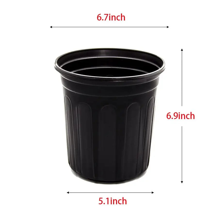 1-Gallon Plastic Nursery Pots | 100-Pack | Drainage Holes | Flexible & Stackable | StriveRiseFit