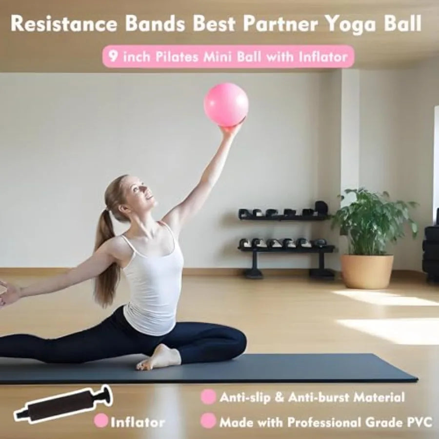 Pilates Ring Kit with Ankle & Wrist Weights, Resistance Bands & Ball for Home Toning | StriveRiseFit