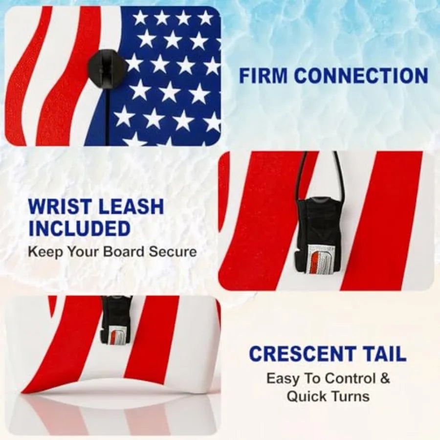Premium Bodyboard EPS Core HDPE Slick Bottom & Wrist Leash for Teens Adults Beginners | StriveRiseFit