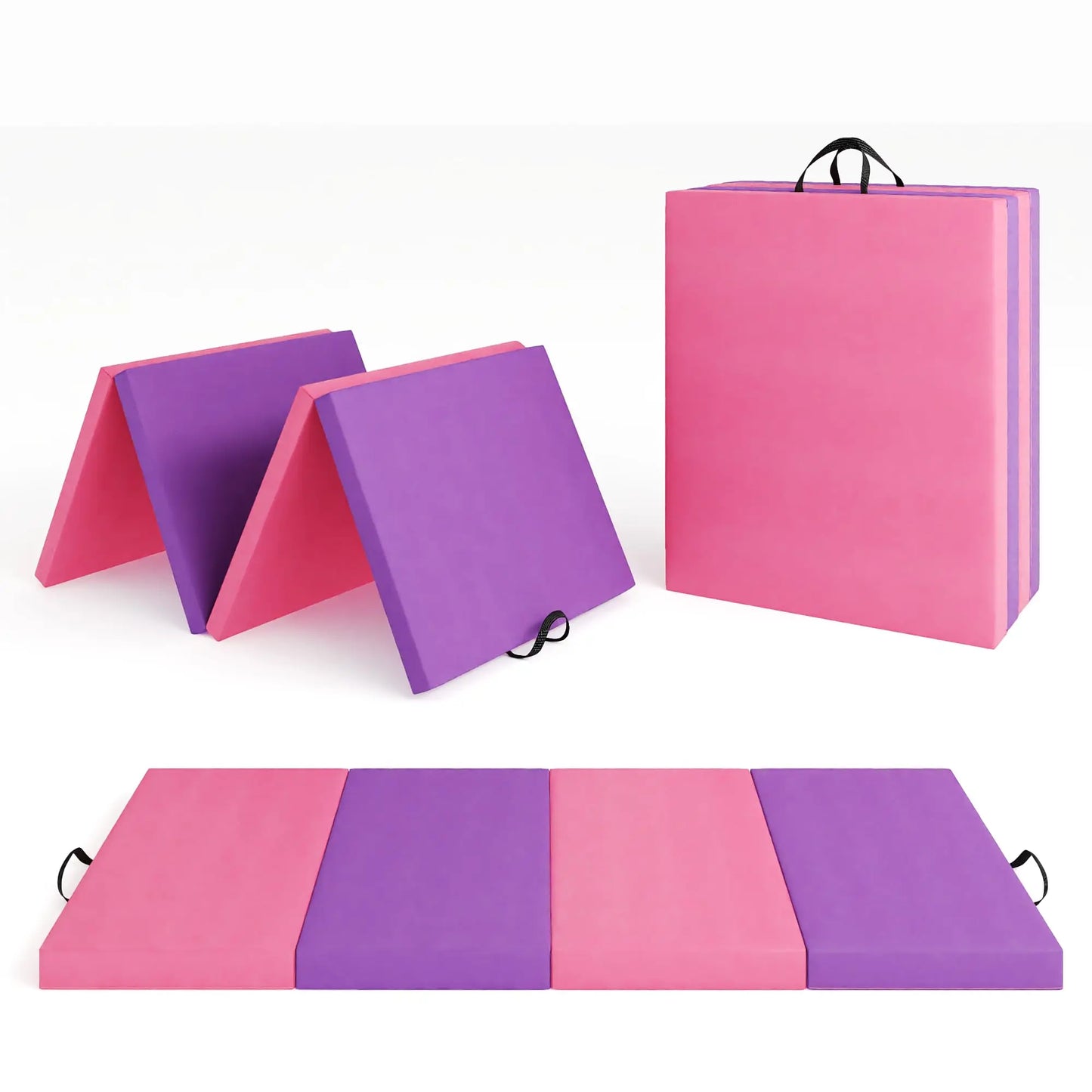 Foldable Gymnastics Mat, 2" Thick EPE Foam Tumbling Mat for Yoga, Pilates & Aerobics, 4 & 5-Fold | StriveRiseFit