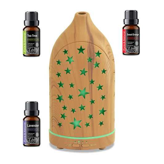 Essential Oil Diffuser with 7 Color Lights, Auto Shutoff, Quiet Ultrasonic  Ideal for Home, Office, Gifts & Spa
