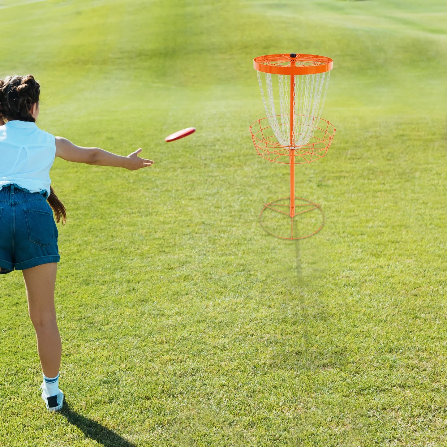 Portable Disc Golf Basket with 24 Chains, Freestanding Training Target | StriveRiseFit