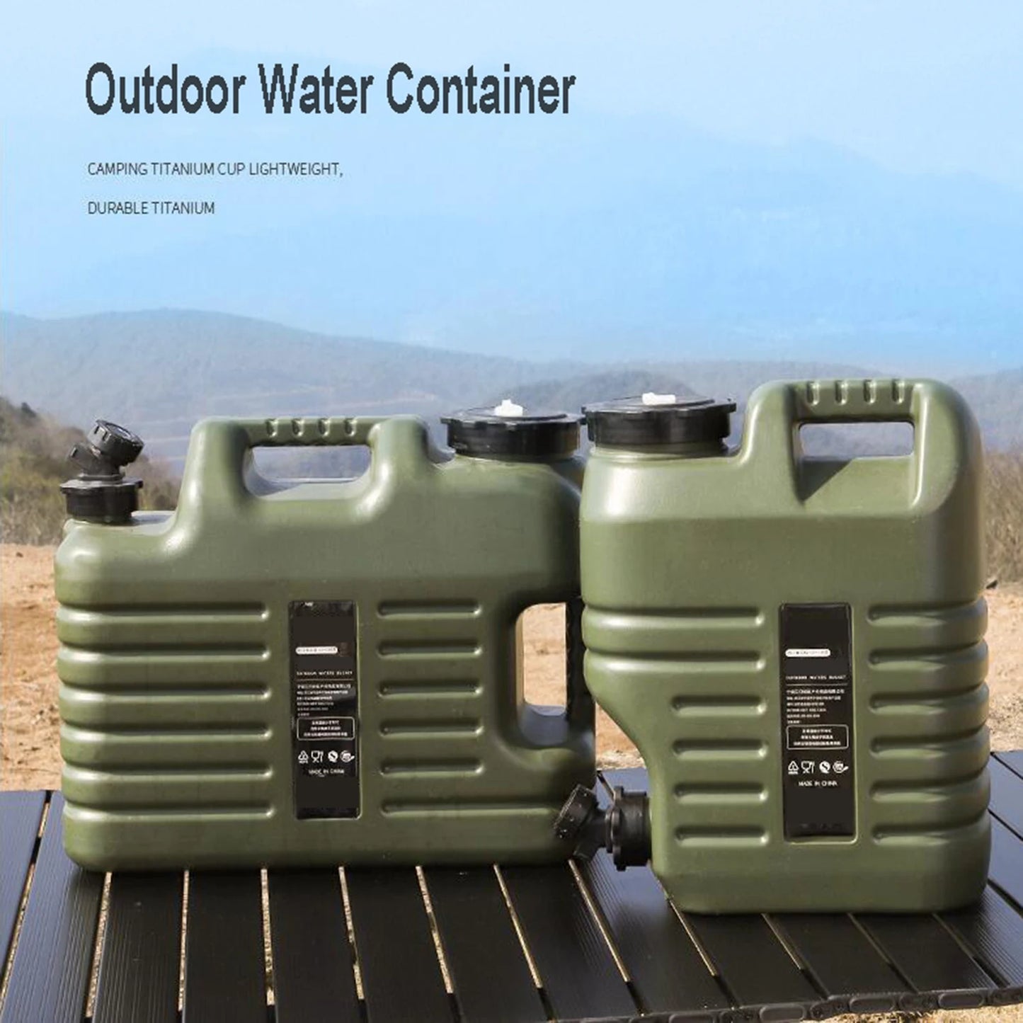 Desert Fox Military Water Tank with Spigot | Food-Grade PE, 10L–25L, Camping & Emergency Prep