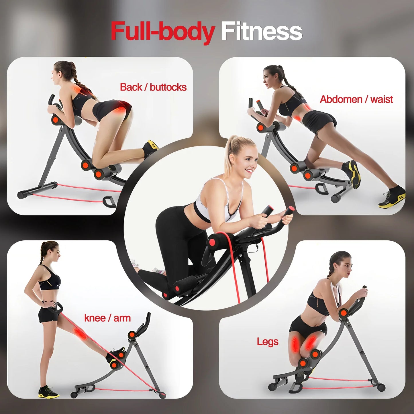 GIKPAL Foldable Ab Machine with LCD Display, 440 lb Capacity Core & Abdominal Trainer | StriveRiseFit