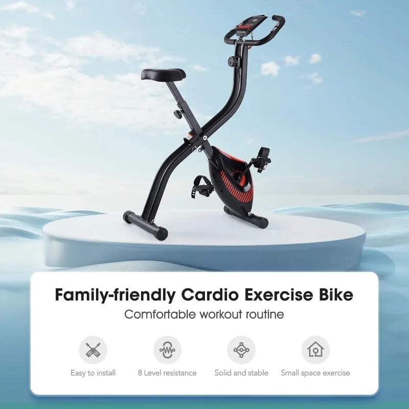 3-in-1 Folding Exercise Bike with 8-Level Resistance