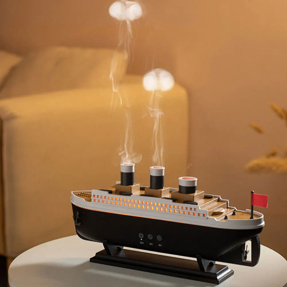 Ocean Liner Aroma Air Humidifier with Remote Control ~ Essential Oil Diffuser ~ Auto Shut-Off ~ Night Light ~ 250ml