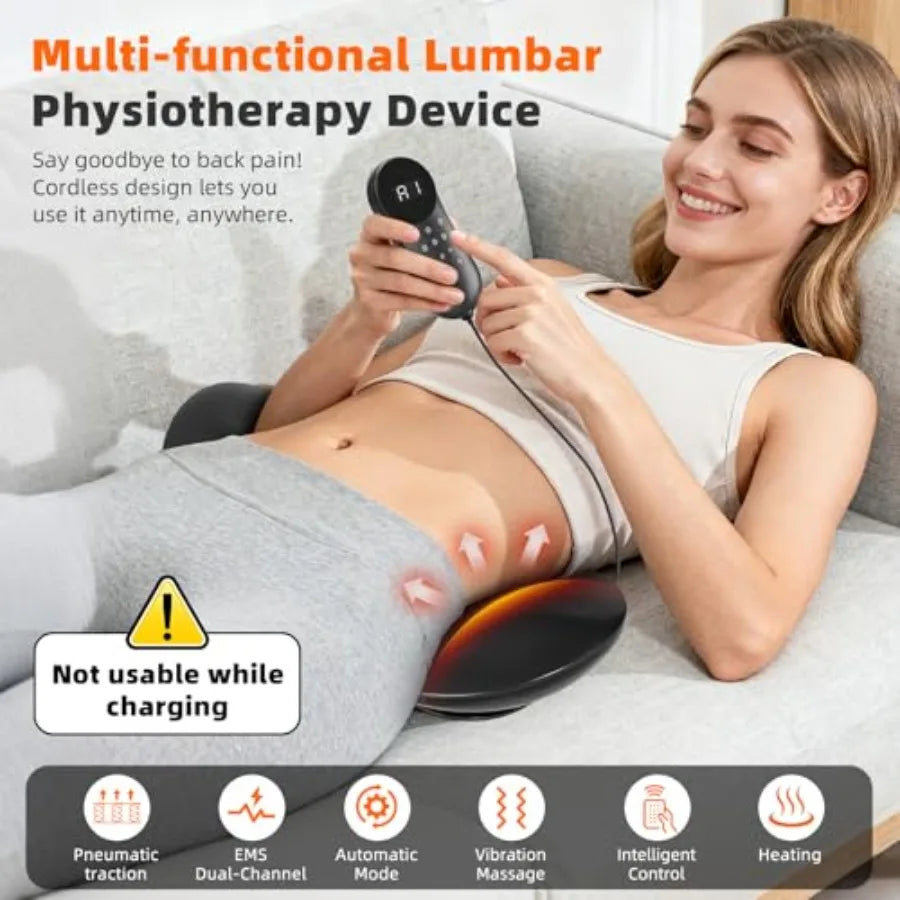 Electric Lumbar Traction Device with Dynamic Airbag & 3-Level Lumbar Stretcher | StriveRiseFit